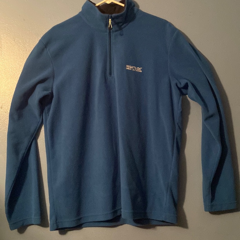 Mens Half Zip Pullover Fleece (Blue)